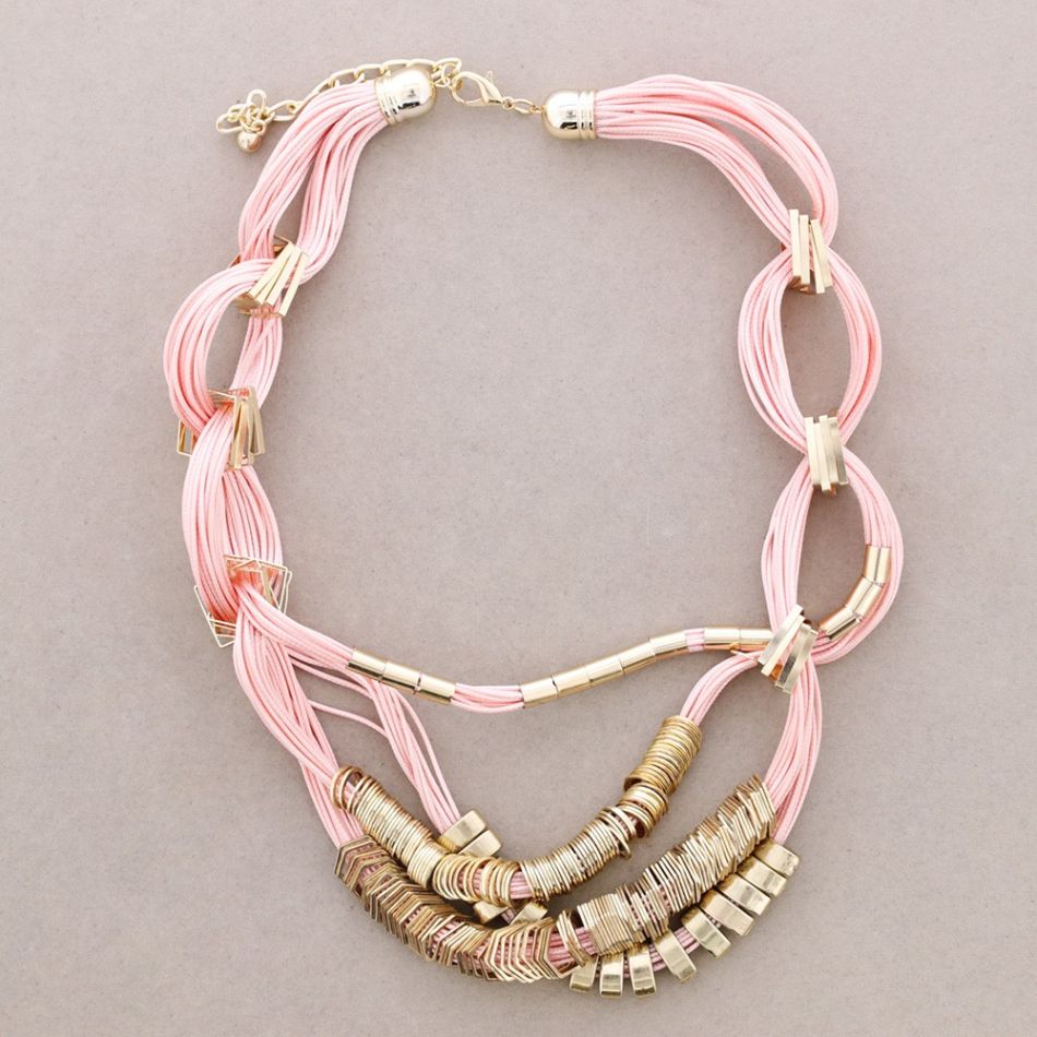 LEATHER CHOKER WITH METAL BEADS