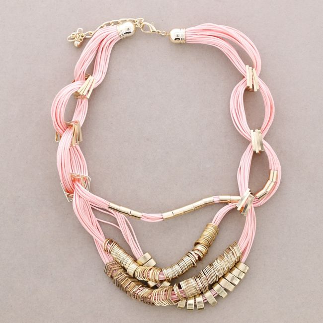 LEATHER CHOKER WITH METAL BEADS
