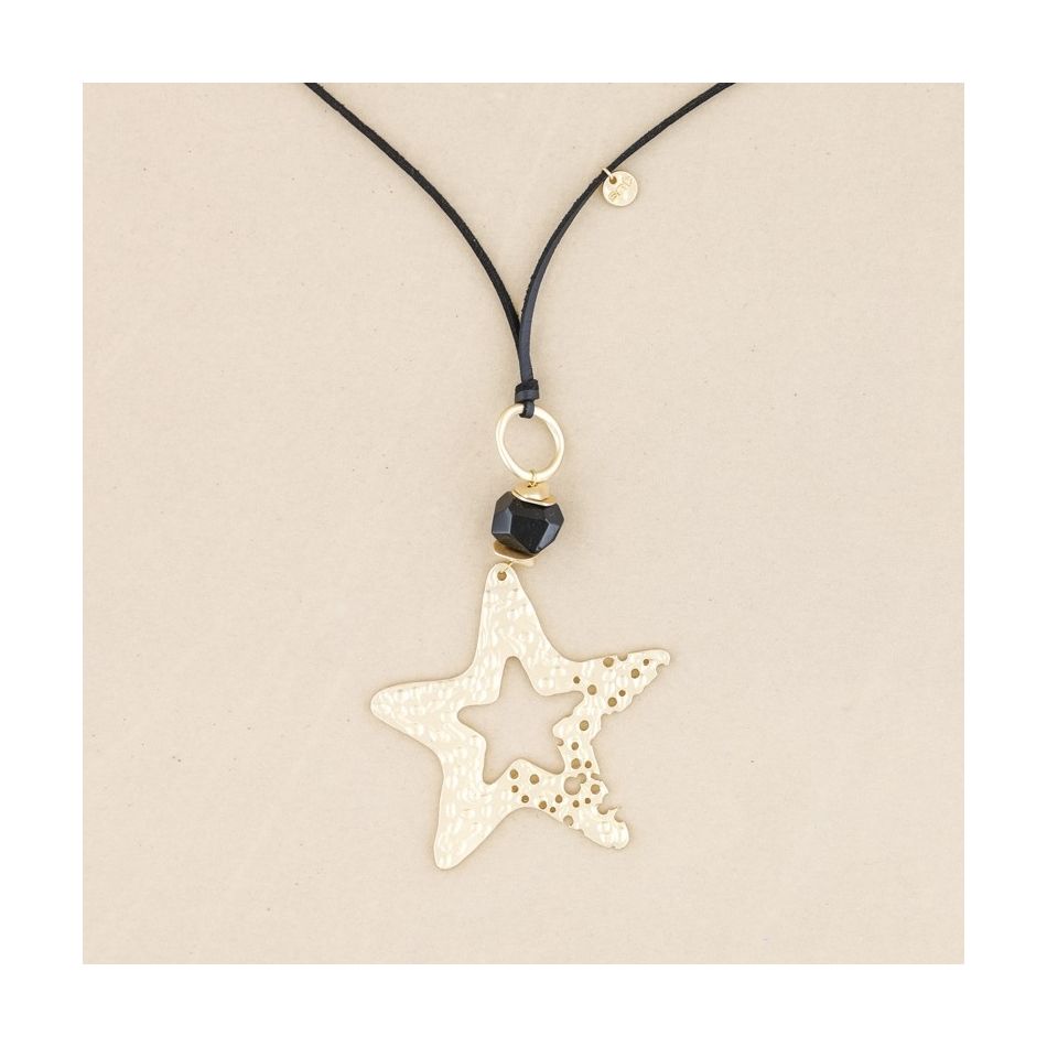 COLLAR LARGO COLGANTE ESTRELLA METAL