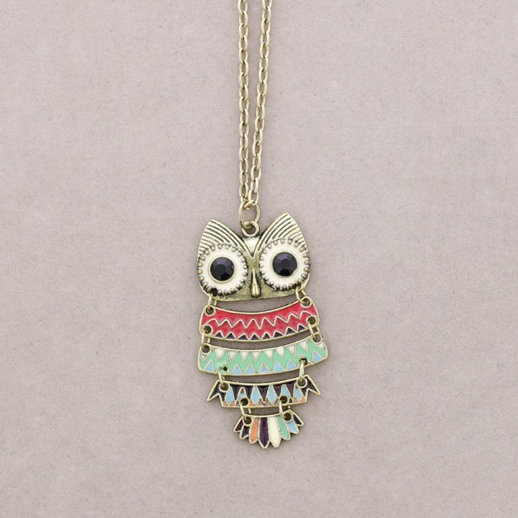 LONG PENDANT NECKLACE ENAMEL METAL 2