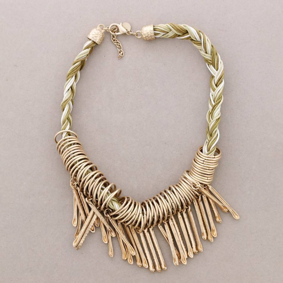 GARGANTILLA CORDONES CUENTAS METAL