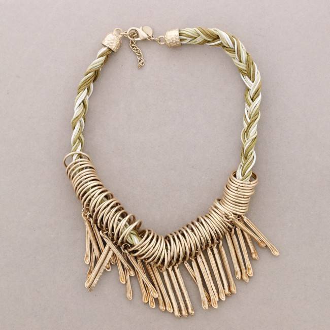 GARGANTILLA CORDONES CUENTAS METAL