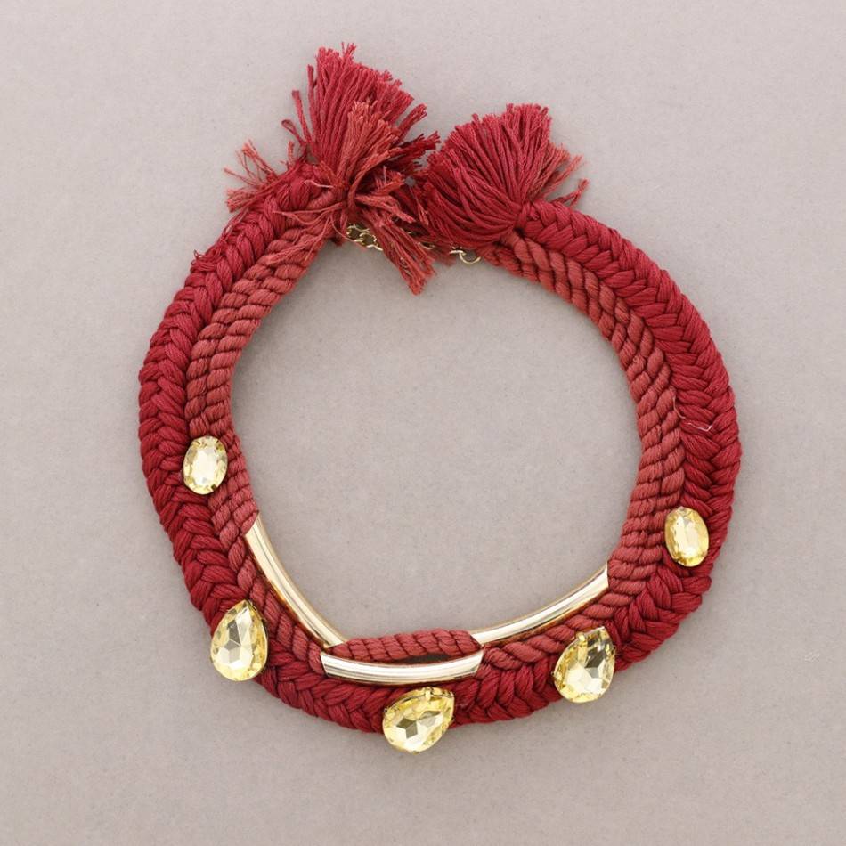 BRAIDED THREAD SHORT NECKLACE