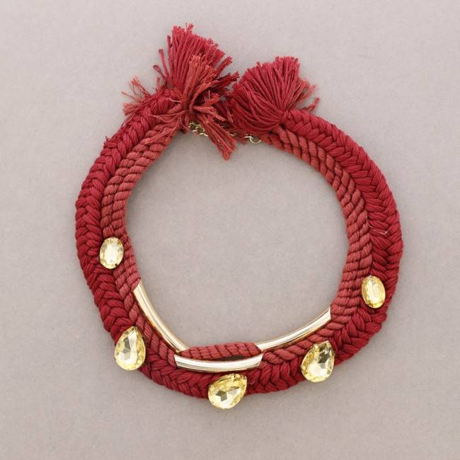 BRAIDED THREAD SHORT NECKLACE