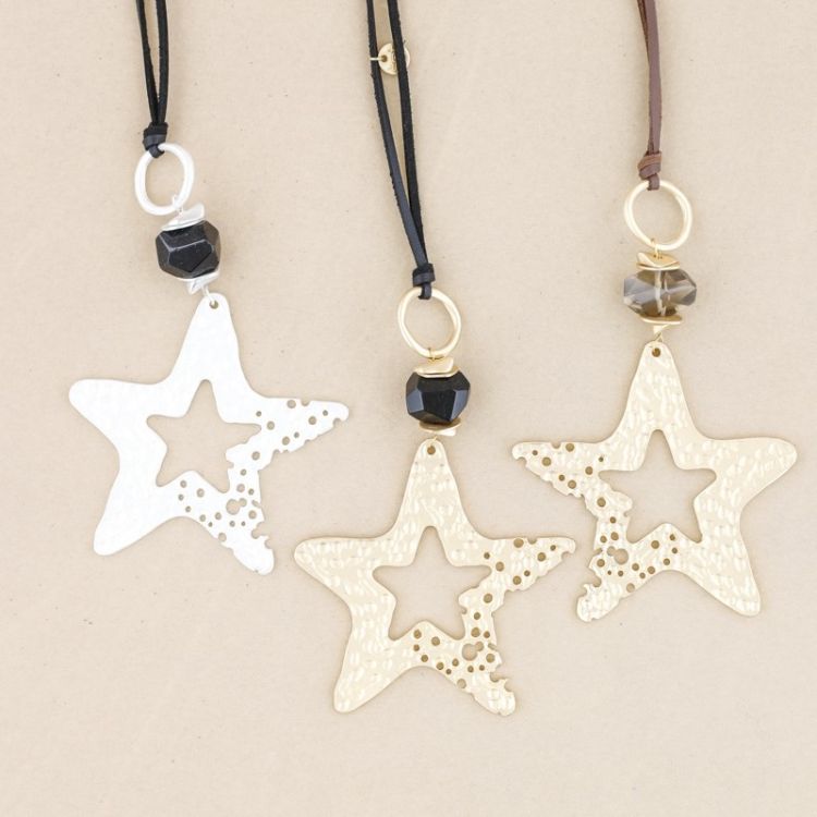COLLAR LARGO COLGANTE ESTRELLA METAL 2