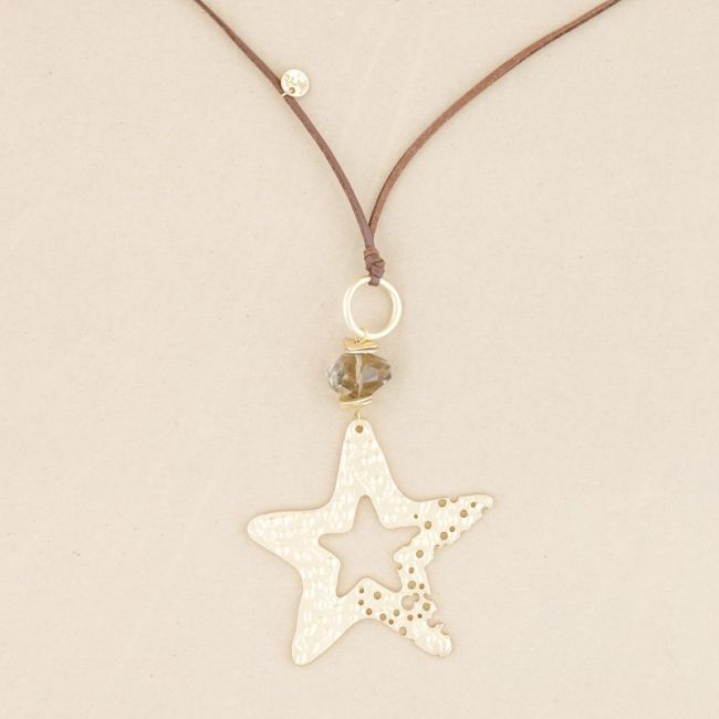 COLLAR LARGO COLGANTE ESTRELLA METAL