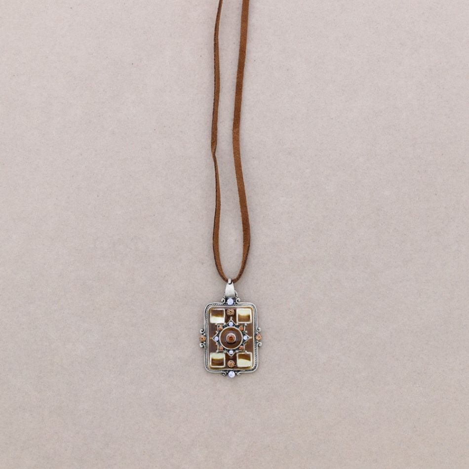PENDANT NECKLACE CRYSTAL ENAMEL
