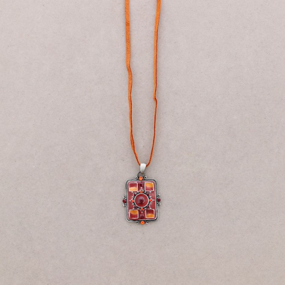 PENDANT NECKLACE CRYSTAL ENAMEL