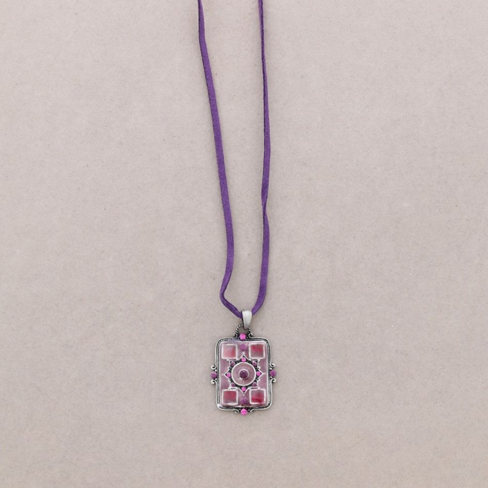 PENDANT NECKLACE CRYSTAL ENAMEL