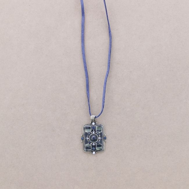 PENDANT NECKLACE CRYSTAL ENAMEL