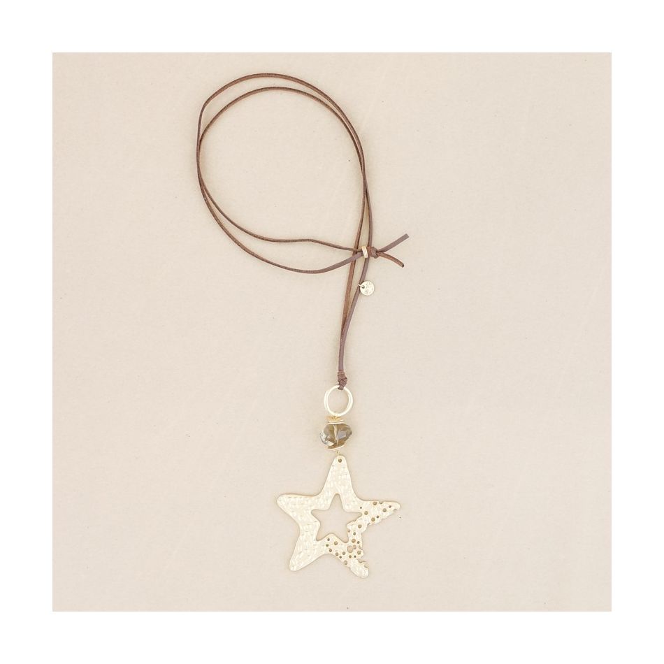 COLLAR LARGO COLGANTE ESTRELLA METAL