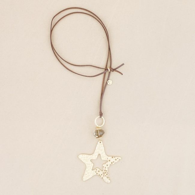 COLLAR LARGO COLGANTE ESTRELLA METAL