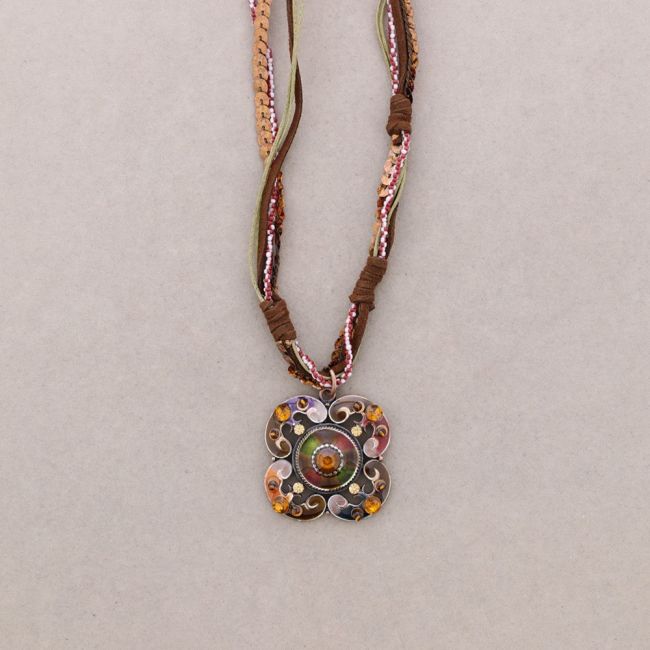 PENDANT NECKLACE CRYSTAL ENAMEL