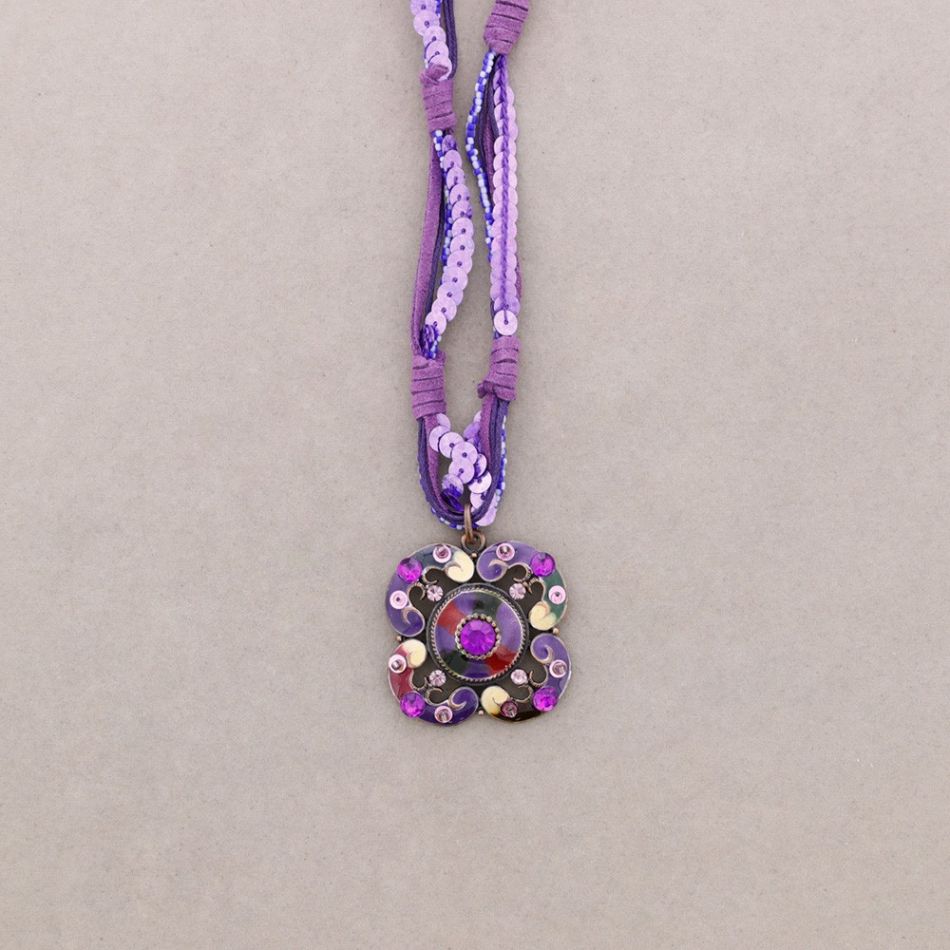 PENDANT NECKLACE CRYSTAL ENAMEL