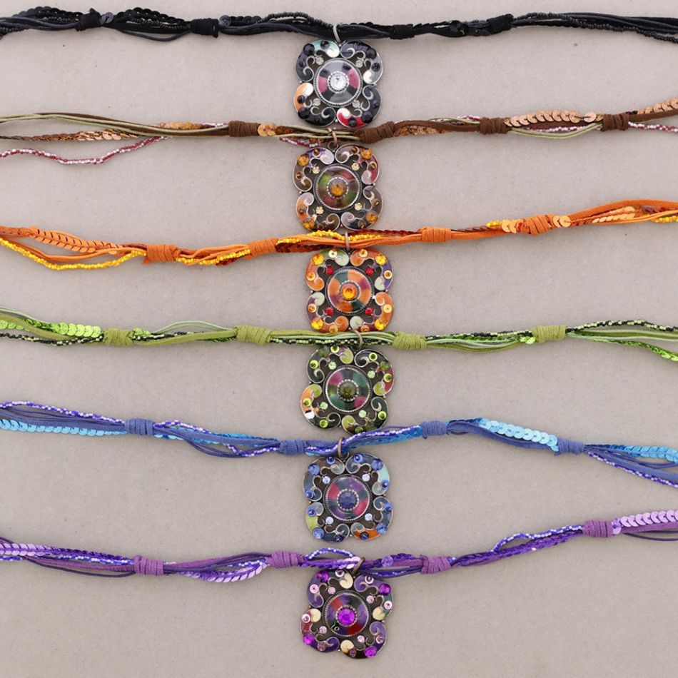 PENDANT NECKLACE CRYSTAL ENAMEL