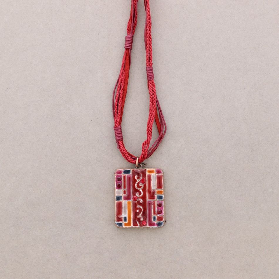 PENDANT NECKLACE CRYSTAL ENAMEL