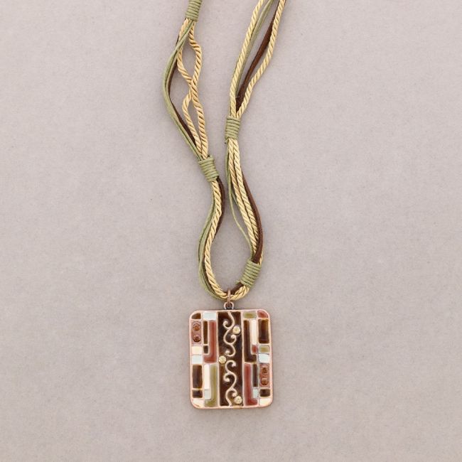 PENDANT NECKLACE CRYSTAL ENAMEL