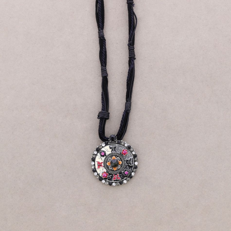 PENDANT NECKLACE CRYSTAL ENAMEL