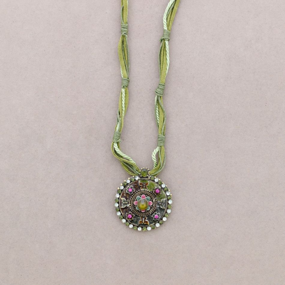 PENDANT NECKLACE CRYSTAL ENAMEL