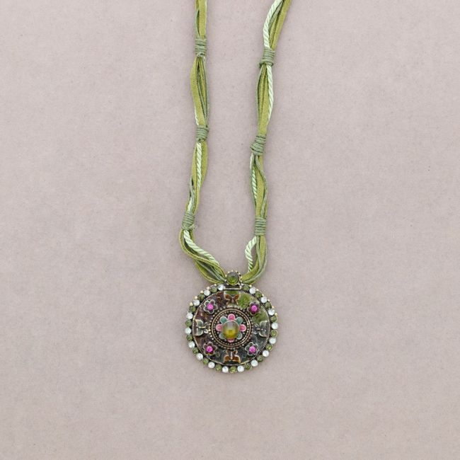 PENDANT NECKLACE CRYSTAL ENAMEL
