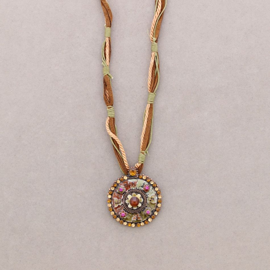 PENDANT NECKLACE CRYSTAL ENAMEL