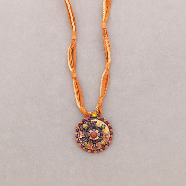 PENDANT NECKLACE CRYSTAL ENAMEL