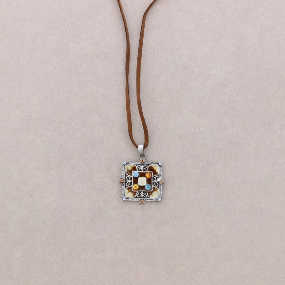 PENDANT NECKLACE CRYSTAL ENAMEL