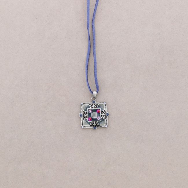 PENDANT NECKLACE CRYSTAL ENAMEL