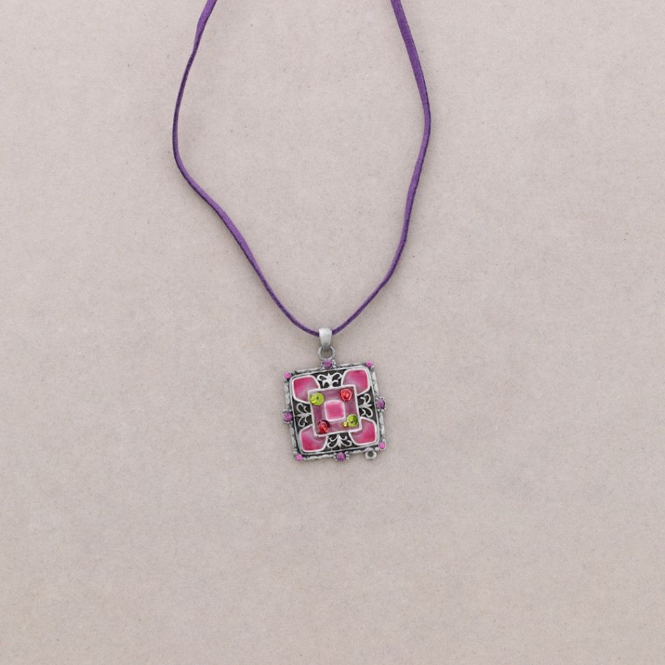 PENDANT NECKLACE CRYSTAL ENAMEL