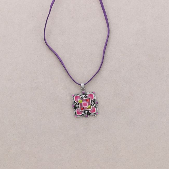 PENDANT NECKLACE CRYSTAL ENAMEL