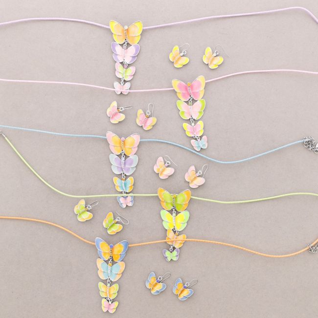 CRYSTAL ENAMEL BUTTERFLY SET
