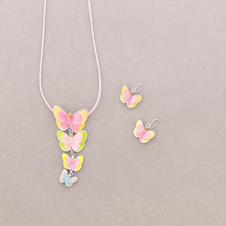 CRYSTAL ENAMEL BUTTERFLY SET