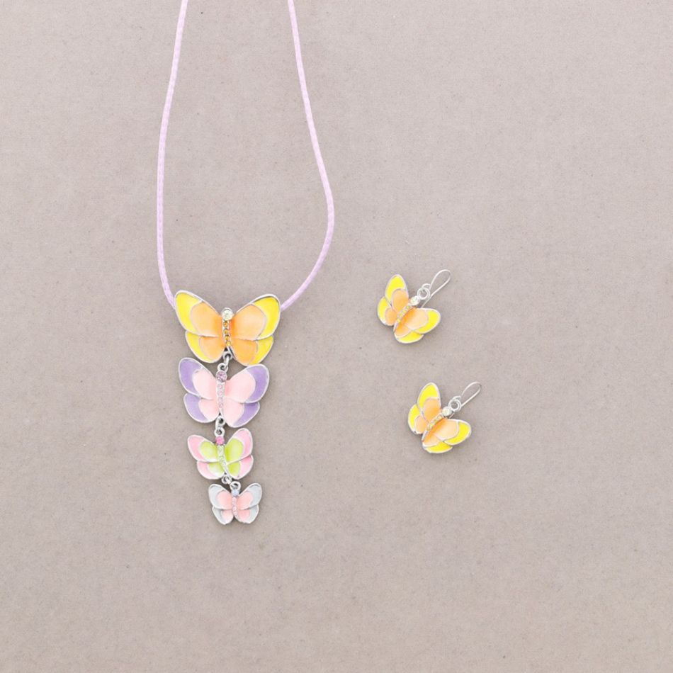 CRYSTAL ENAMEL BUTTERFLY SET