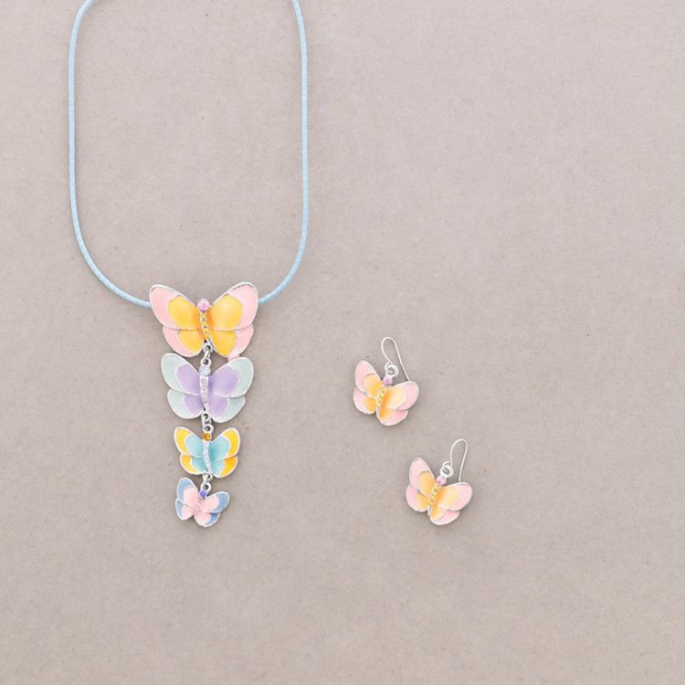 CRYSTAL ENAMEL BUTTERFLY SET