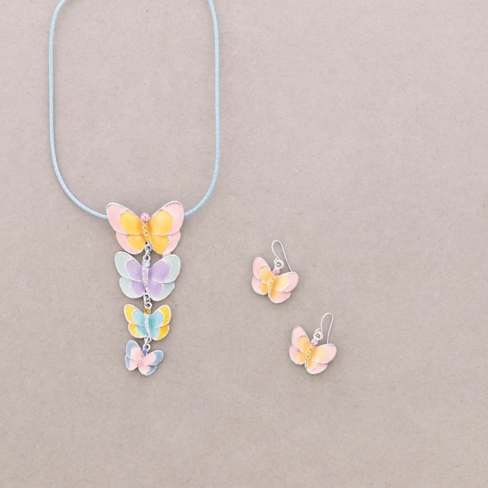 CRYSTAL ENAMEL BUTTERFLY SET