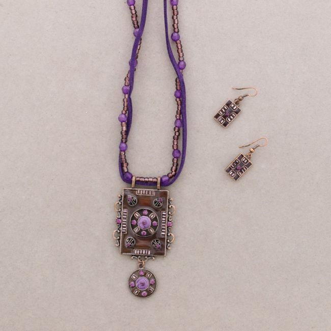 HANGING SET METAL ENAMEL CRYSTAL BEADS