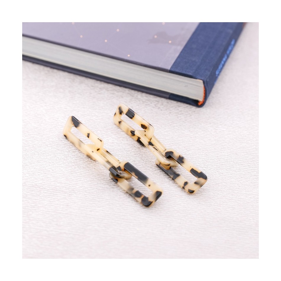 TRIPLE LINK RESIN EARRINGS