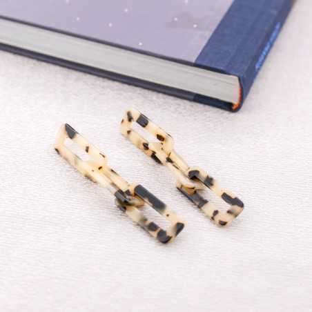 TRIPLE LINK RESIN EARRINGS