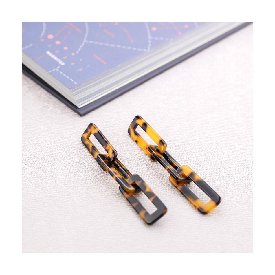 TRIPLE LINK RESIN EARRINGS