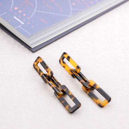 TRIPLE LINK RESIN EARRINGS