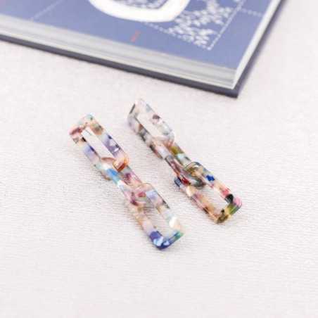 TRIPLE LINK RESIN EARRINGS