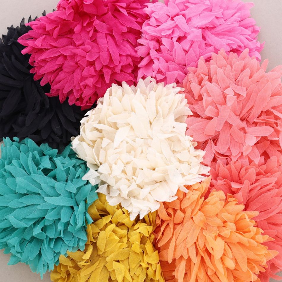 FABRIC FLOWER BROOCH 17CM