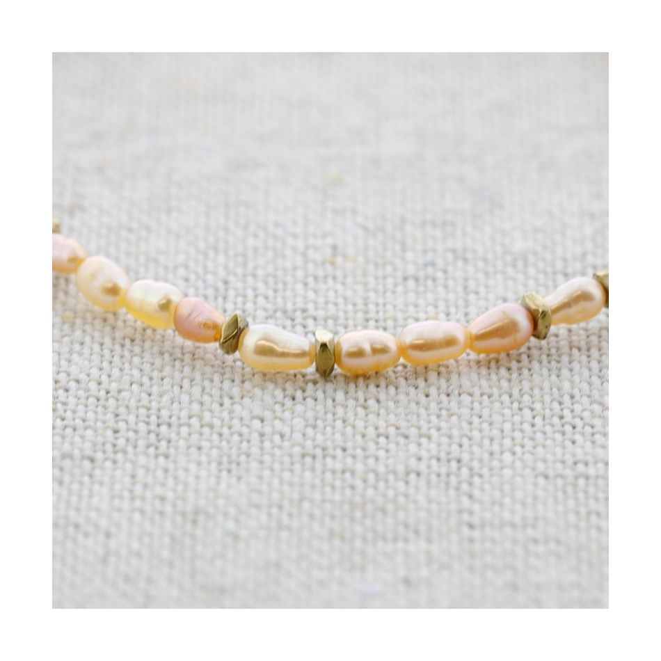 PULSERA ELÁSTICA ACERO PERLAS CULTIVADAS