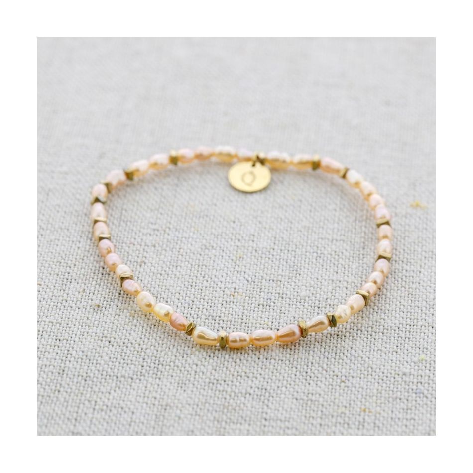 PULSERA ELÁSTICA ACERO PERLAS CULTIVADAS