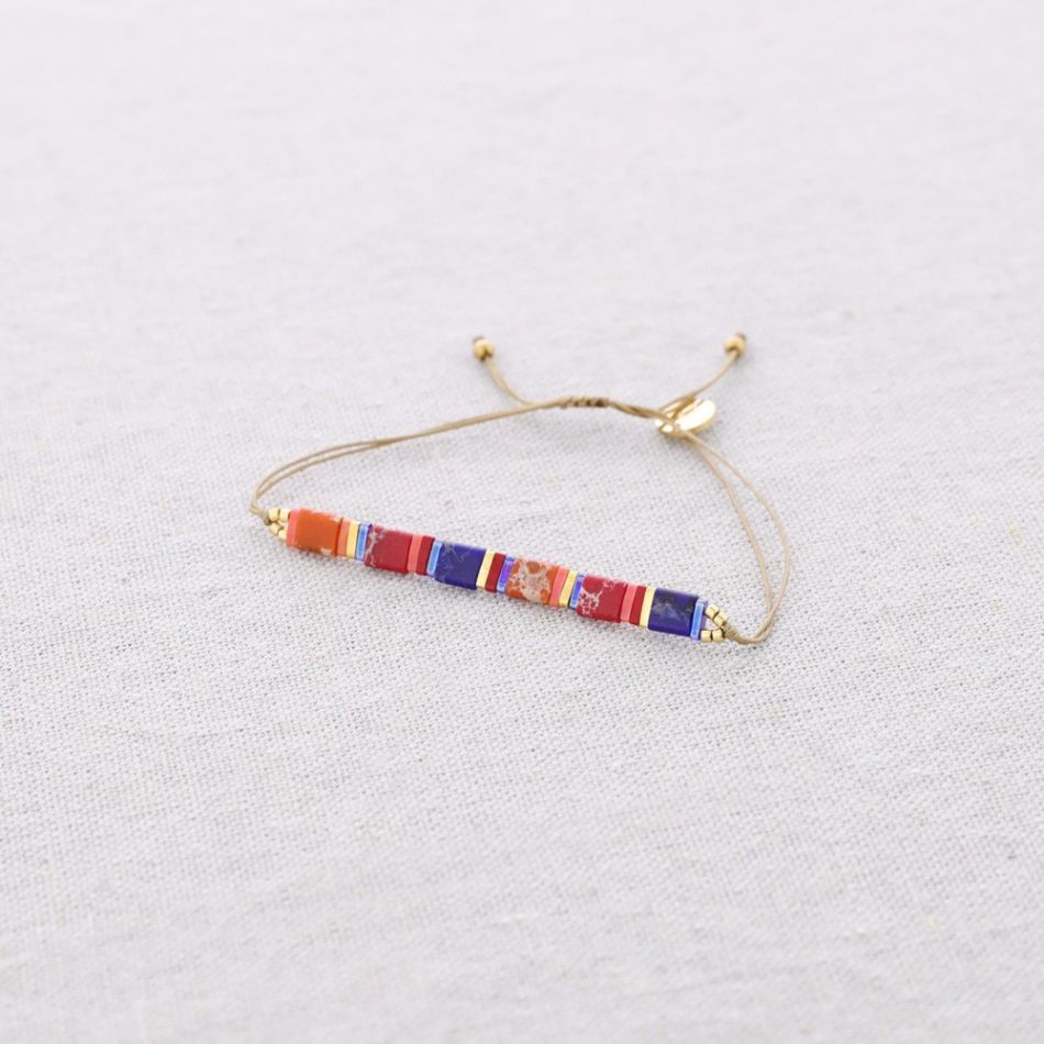 PULSERA ACERO MACRAMÉ CUENTAS MIYUKI