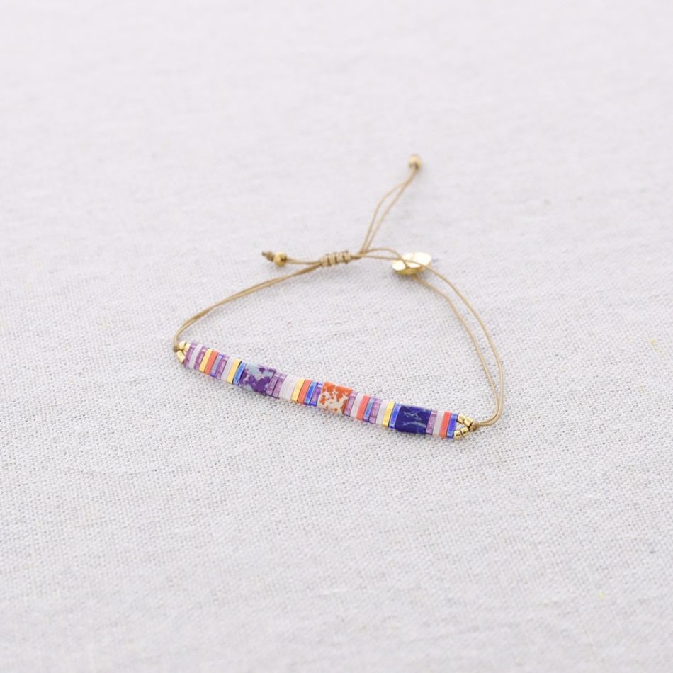 MACRAMÉ STEEL BRACELET WITH MIYUKI BEADS