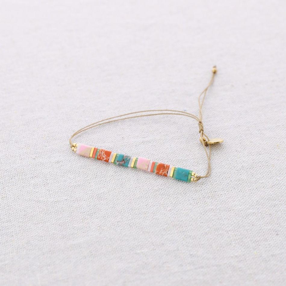 PULSERA ACERO MACRAMÉ CUENTAS MIYUKI
