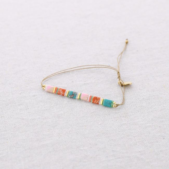 PULSERA ACERO MACRAMÉ CUENTAS MIYUKI