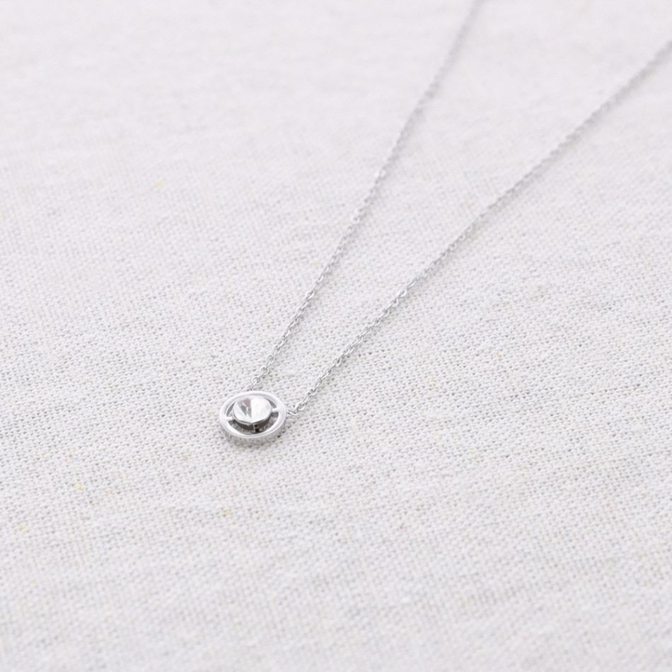 STEEL CRYSTAL SHORT NECKLACE