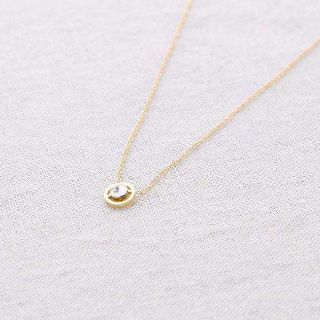 STEEL CRYSTAL SHORT NECKLACE